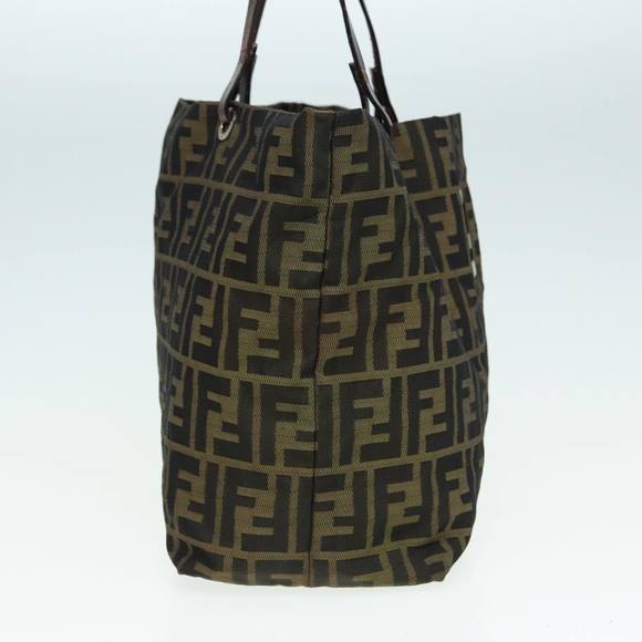 FENDI Zucca Canvas Tote Bag Brown Black Auth bs15988 - Picture 4 of 16